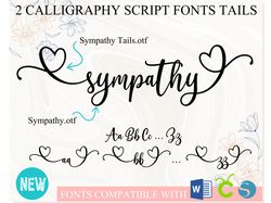 Sympathy Font with Hearts | Cursive Font, Calligraphy Font, Script Font, Handwritten Font, Wedding Font for Cricut Word