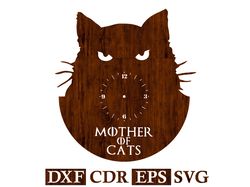 Wall Clock Cat Game of Thrones Vector file CNC Router, Laser, Plasma, Cricut | CNC | Laser Cutting File Dxf Cdr Eps Svg