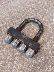 Vintage Russian USSR Soviet Padlock with cipher lock with 4 code combinations