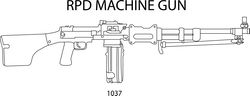 RPD MACHINE GUN  line art VECTOR FILE Black white vector outline or line art file
