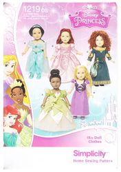 Simplicity 1219 - 18 inch (45.5 cm) Doll Princess clothes sewing patterns - Vintage pattern PDF Instant download
