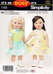 Simplicity 1150 - 18 inch (45.5 cm) doll clothes sewing patterns - Vintage pattern PDF Instant download