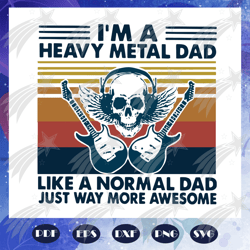 I am a heavy metal dad like a normal dad just way more awesome svg, mental dad svg, skeleton svg, fathers day svg, fathe