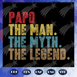 Papo the man the myth the legend svg, father svg, fathers day gift, gift for papa, fathers day lover, fathers day lover