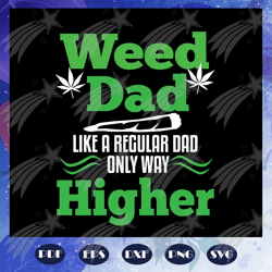Weed dad like regular dad only way higher svg, Fathers day svg, fathers day gift, fathers day lover, cat svg, cat lover,