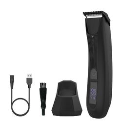 Men's new liquid crystal display hair trimmer rechargeable private parts armpit hair shaver