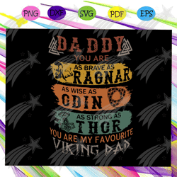 Daddy as brave as ragnar svg, as wise as odin svg, fathers day svg, fathers day gift, gift for papa, fathers day lover,