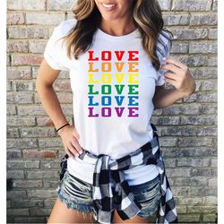 LGBTQ Love Shirt, Unisex Rainbow Shirt, Colorful Pride Equality Shirt, Support LGBTQ Shirt, Lesbian Pride Shirt, Lesbian