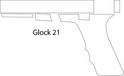 Glock 21gun blank  template line art vector file Black white vector outline or line art file