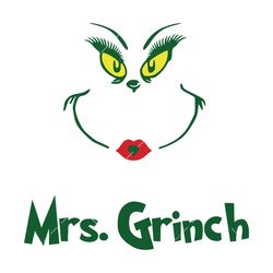 Mrs. Grinch SVG, Merry Grinchmas Svg, PNG, PDF, Christmas Cut File, Grinch Face SVG