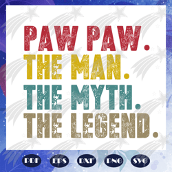 Paw paw the man the myth the legend svg, father svg, fathers day gift, gift for papa, fathers day lover, fathers day lov