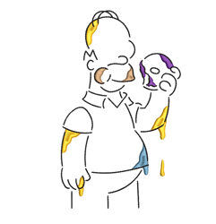 Simpsons Embroidery Line Art Design - Homer Simpson Embroidery Pattern - Cartoon Machine Embroidery Design