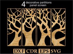 4 Decorative Ornament lattice Vector Dxf, Cdr, Eps, Svg files / Pattern Panel Templates Vector / CNC / Laser Cut File