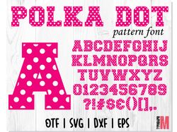 Polka Dot Font OTF | Polka Dot Font SVG, Polka dot Letters svg, pattern dot font, polka dot varsity colleg font