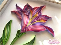 Quilling Lily flower pattern, Lily template quilling, Flowers template pdf, Quilling lily pattern print pdf