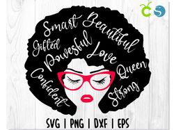 African American Woman Queen svg, Black woman svg, Earrings svg, Afro woman svg, Strong svg, Powerful svg, Beautiful svg