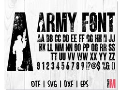 ARMY font OTF | ARMY font SVG, Distressed Font, Dad Font letters and numbers SVG, Military font