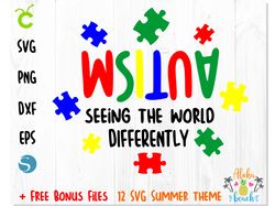AUTISM SVG, Autism seeing the world differently SVG, Autism puzzle vector file, Autism png, Autism dxf Autism Quotes svg