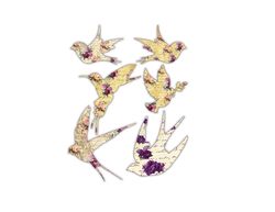 Digital Floral Birds Tags Banners Scrapbooking Journals Embellishment Cards Paper Crafts