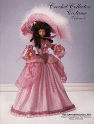 barbie doll clothes crochet patterns - 1780 gainsborough lady - collector costume vintage pattern digital pdf