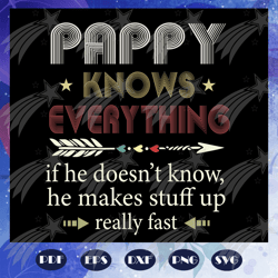 Pappy knows everything svg, happy fathers day svg, fathers day svg, father svg, gift for papa, fathers day lover, daught