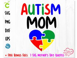 Autism MOM SVG, Autism SVG, Autism puzzle SVG, Autism heart SVG, Autism puzzle vector file, Autism Awareness SVG