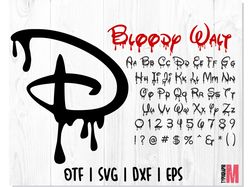 Halloween Disney font OTF | Disney Dripping font SVG Cut file, Halloween font SVG, Blood alphabet letters & numbers SVG