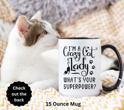 Custom Cat Mug Crazy Cat Lady Mug Funny Cat Mug Cute Cat Mug Cat Coffee Mug Cat Mom M