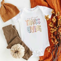 My First Thanksgiving Baby Onesie, Fall Thanksgiving Onesie, Fall Vibes Baby Onesie, Thanksgiving Baby Gift, My First Th