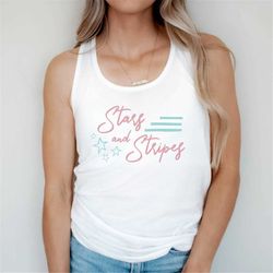 Stars and Stripes Tank Top, 4th of July Shirt, America Stars Stripes T-shirt, USA Flag Shirt, Stars and Stripes USA Wome