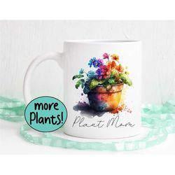 Plant Mom, Plant mug, Plant artwork, Gardner gift, Plant gift, Plant lover, Plant Lady, dishwasher safe mug