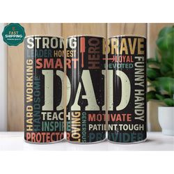 Dad Tumbler for Dad for Fathers Day, Protector Dad Tumbler for Men, Dad Hero Tumbler for Fathers Day, Fathers Day Gifts,