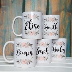 Personalized mug, custom mug, calligraphy name, teacher gift, bridesmaid gift, teacher mug, custom coffee mug, name mug,