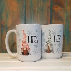 His and Hers, Gnome Mugs, Set of 2 Mugs