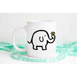 Elephant coffee mug, elephant mug, unique mug, cute mug, coffee cup, adorable mug, dishwasher safe mug