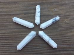 Howlite Double Terminated Gemstone Crystal Point