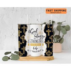 God Cross Tumbler, Christian God Tumbler, God Is Our Strength Tumbler Gifts, Religious Gifts For Women, Religious Gifts,