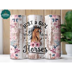 Floral Horse Girl Tumbler, Western Horse Tumbler Cup Gift For Horse Lover, Cute Horse Lover Tumbler Gift Idea For Cowgir