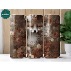 Foxy Tumbler For Women, Mothers Day Gift, Funny Fox Coffee Tumbler Gift for Her, Floral Fox Tumbler Gift For Women, Fox