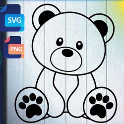 teddy bear svg free, cute bear coloring page svg, bear outline svg free