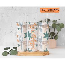 Personalized Tropical Leaf Tumbler with Name, Cute Tropical Leaf Tumbler Cup Gift For Women,Tropical Palm Leaf Tumbler B