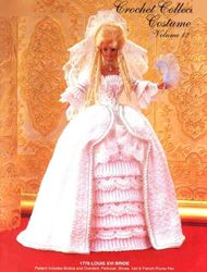 barbie doll clothes crochet patterns - 1778 louis xvi bride - collector costume vintage pattern digital pdf