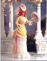 Barbie Doll clothes Crochet patterns - 1885 Countryside Attire - Collector Costume Vintage pattern Digital PDF