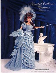 Barbie Doll clothes Crochet patterns - 1883 Afternoon Dress - Collector Costume Vintage pattern Digital PDF