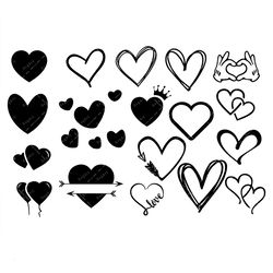 Heart SVG Bundle, PNG, PDF, Simple Hearts Svg, Valentine day svg, Love svg