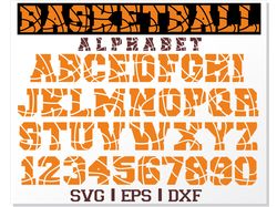 Basketball Font SVG, Basketball letters SVG, Basketball numbers SVG, Basketball font cricut, Basketball Cut Files
