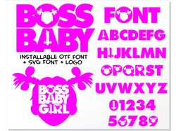 boss baby girl font svg & boss baby font girl otf & boss baby girl logo svg png / boss baby girl svg bundle / boss baby