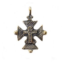 Handmade brass cross necklace pendant,ukraine Brass Cross charm,traditional ukraine jewelry,ukraine cross necklace charm