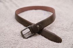 Chocolate Color Brown Leather Belt