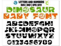 Dinosaur Baby Font, Dinosaur Font SVG, Dinosaur Font OTF, Dinosaur Alphabet SVG, Dinosaur letters SVG, Dinosaur Cricut